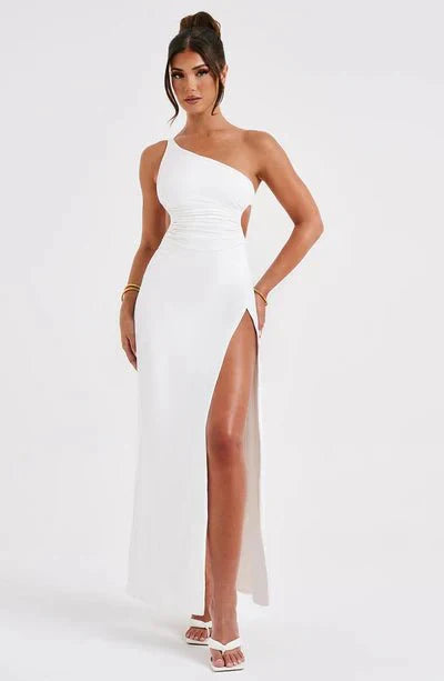 Vestido maxi con encaje y espalda descubierta para mujer, elegante para fiesta