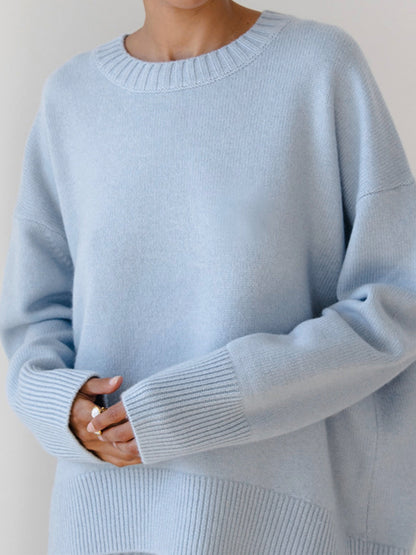 Anara | Jersey de Punto Oversized con Cuello Redondo para Mujer de Otoño