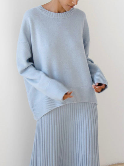Anara | Jersey de Punto Oversized con Cuello Redondo para Mujer de Otoño