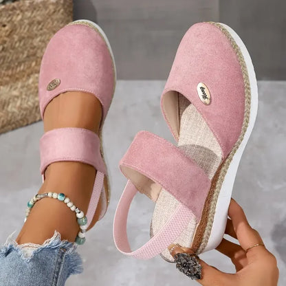 Sandalias elegantes y cómodas con suela ligera para mujer, versátiles para verano o diario