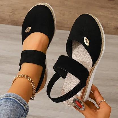 Sandalias elegantes y cómodas con suela ligera para mujer, versátiles para verano o diario
