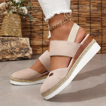 Sandalias elegantes y cómodas con suela ligera para mujer, versátiles para verano o diario