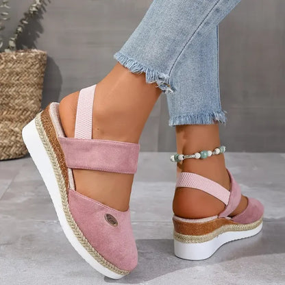 Sandalias elegantes y cómodas con suela ligera para mujer, versátiles para verano o diario