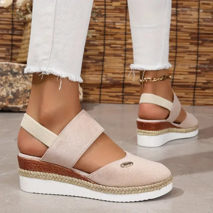 Sandalias elegantes y cómodas con suela ligera para mujer, versátiles para verano o diario