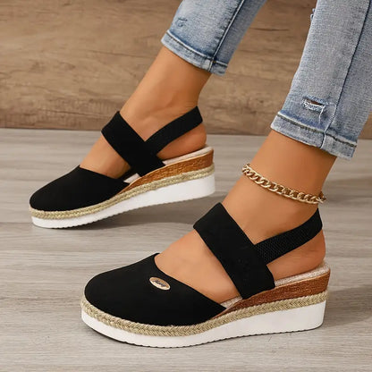 Sandalias elegantes y cómodas con suela ligera para mujer, versátiles para verano o diario