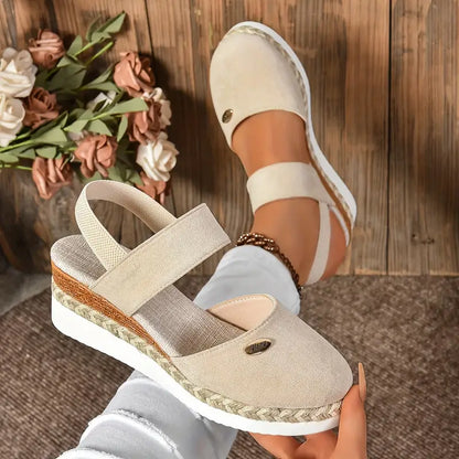 Sandalias elegantes y cómodas con suela ligera para mujer, versátiles para verano o diario
