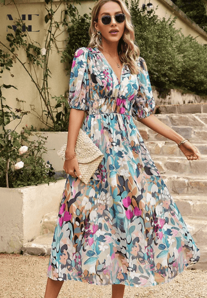 Vestido largo favorecedor para mujer, cómodo y versátil para diario o viaje