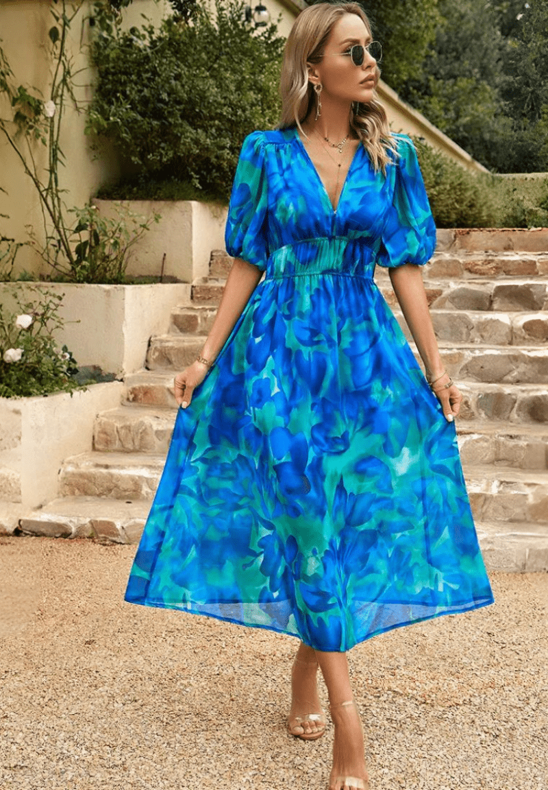 Vestido largo favorecedor para mujer, cómodo y versátil para diario o viaje