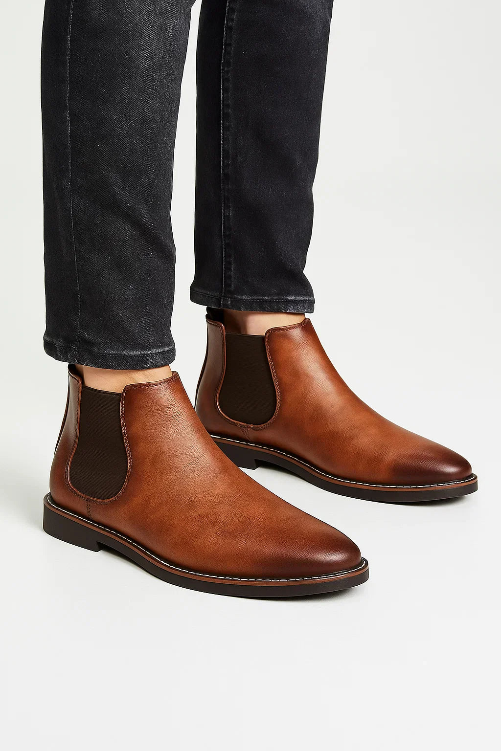 Thijs | Botas Chelsea de Cuero Sintético Retro para Hombre de Ciudad