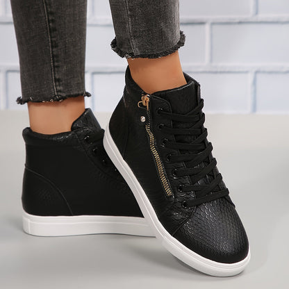 Astoria | Women's Black High Top Sneakers - Black - Image 9