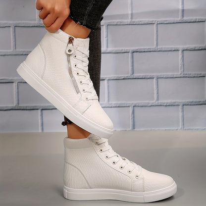 Sneakers altas con cordones para mujer - Estilo clásico y versátil