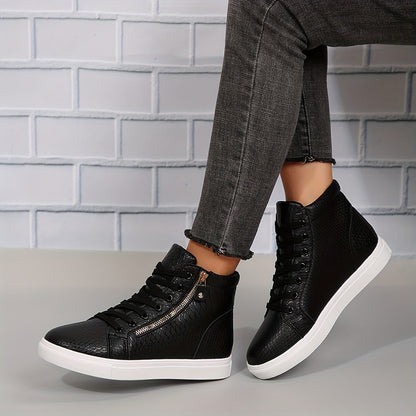 Sneakers altas con cordones para mujer - Estilo clásico y versátil