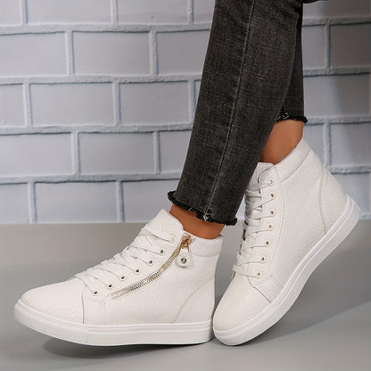 Sneakers altas con cordones para mujer - Estilo clásico y versátil