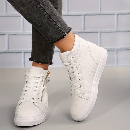 Sneakers altas con cordones para mujer - Estilo clásico y versátil