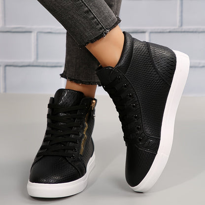 Sneakers altas con cordones para mujer - Estilo clásico y versátil