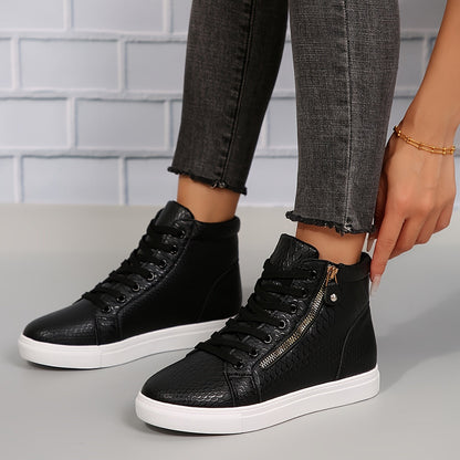 Sneakers altas con cordones para mujer - Estilo clásico y versátil