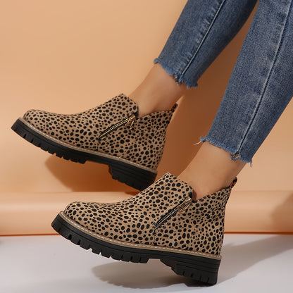 Botines ortopédicos con estampado animal y suela ergonómica para mujer, cómodos y modernos para otoño o uso diario