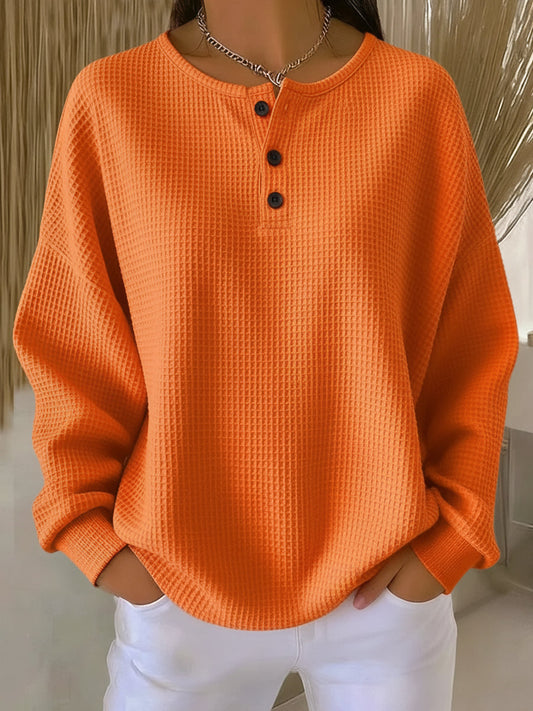 Bryony | Jersey de Punto con Textura de Waffle y Botones para Mujer