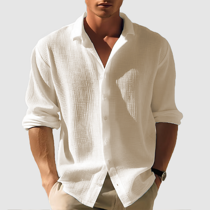 Camisa de verano para hombre con botones, ligera y versátil