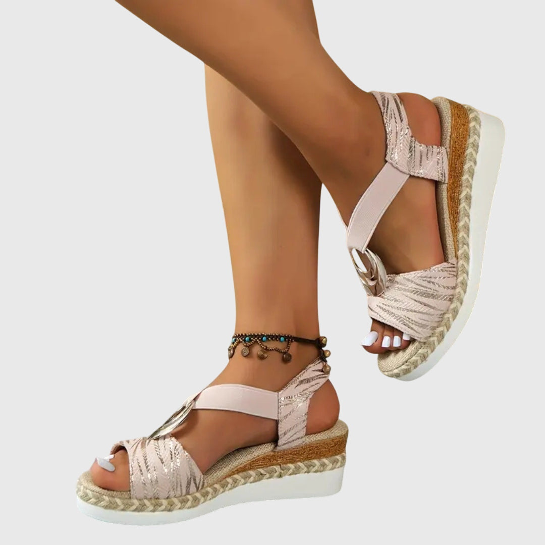 Sandalias ortopédicas con tiras ajustables, suela ergonómica y plataforma cómoda para mujer