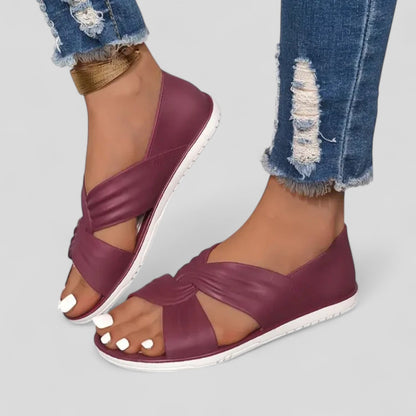 Sandalias de punta abierta con suela antideslizante para mujer, versátiles para diario