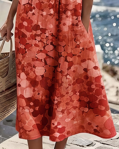Miriam | Vestido Fluido con Estampado Botánico para Mujer de Verano en Jardín
