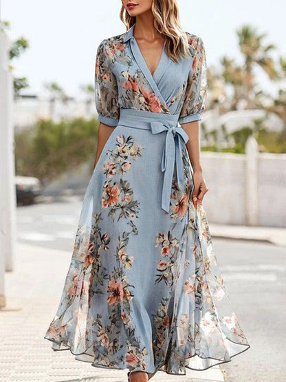 Vestido Midi Con Cuello Redondo Para Mujer - Cómodo Y Elegante