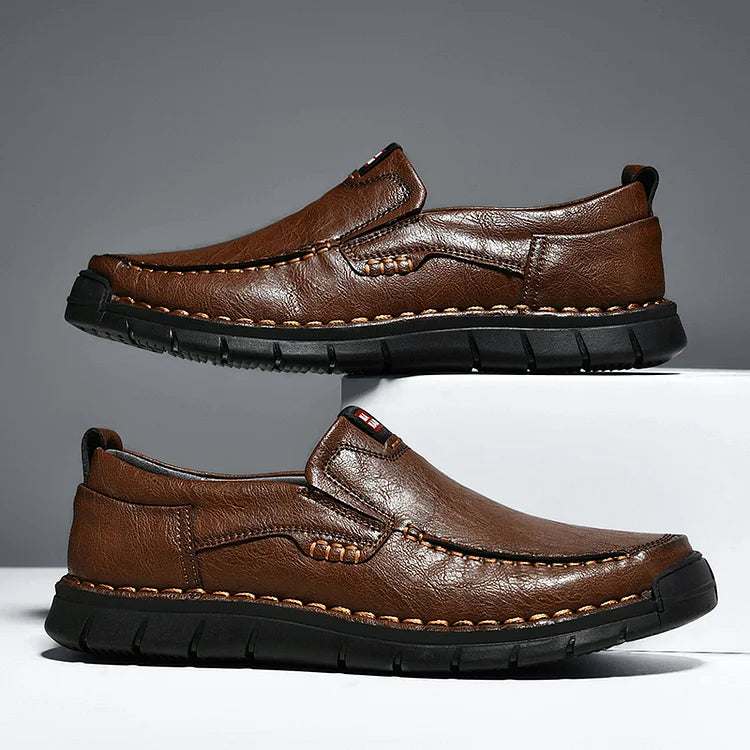Zapatos de cuero sin cordones para hombre, elegantes y prácticos