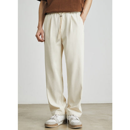 Pantalón recto para hombre de tejido ligero y fluido, corte clásico y cómodo para uso diario