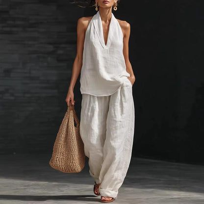 Conjunto de Dos Piezas con Textura de Lino | Estilo Natural y Elegante