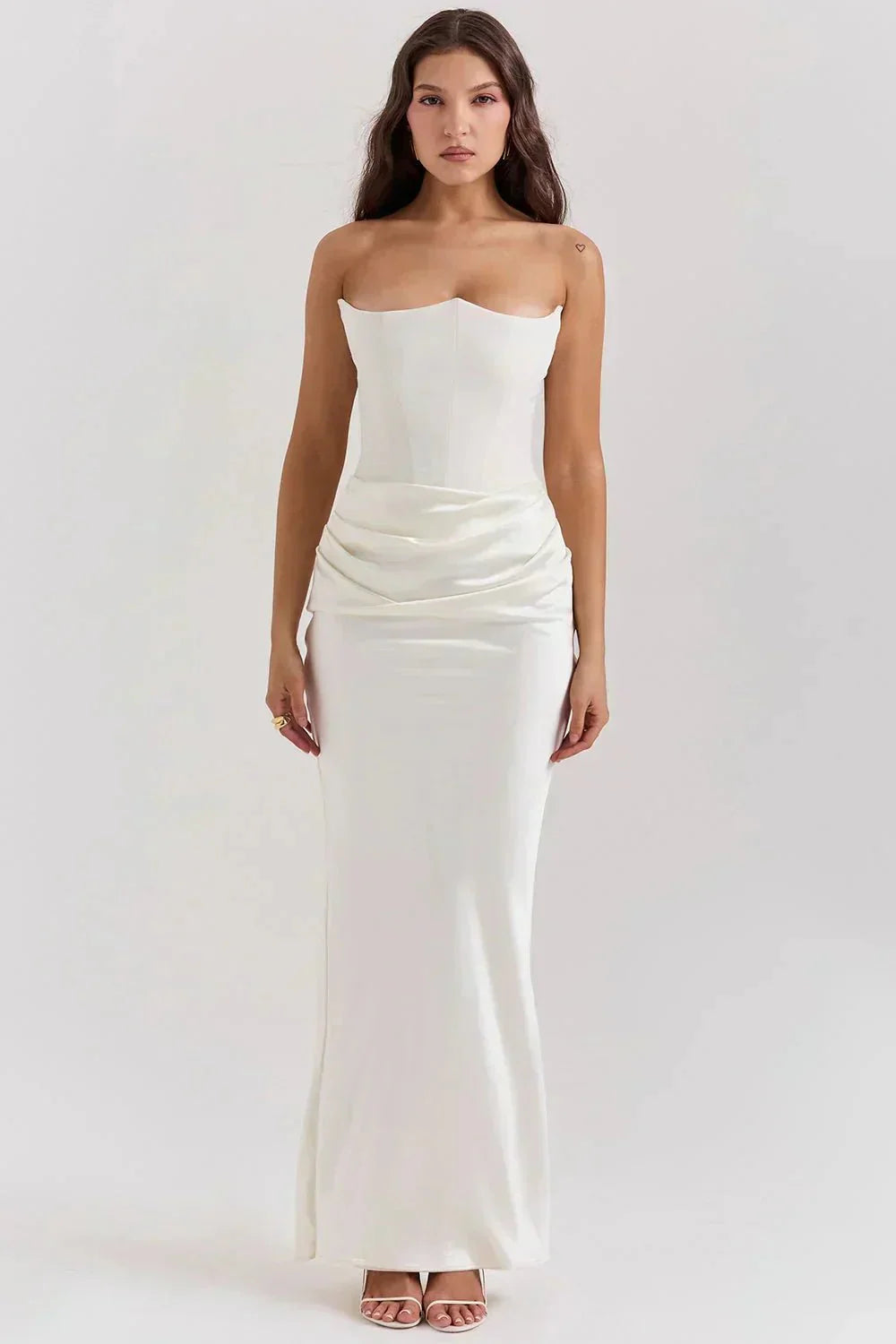 Vestido largo elegante sin mangas para mujer, sofisticado para fiesta o gala