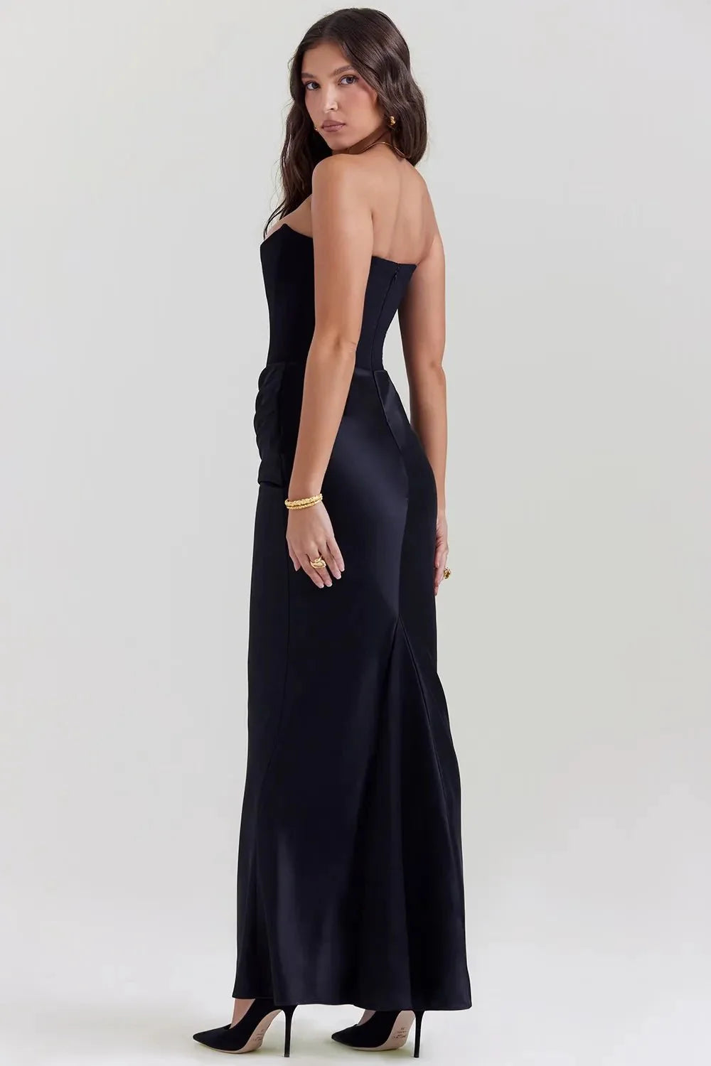 Vestido largo elegante sin mangas para mujer, sofisticado para fiesta o gala