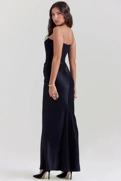 Vestido largo elegante sin mangas para mujer, sofisticado para fiesta o gala