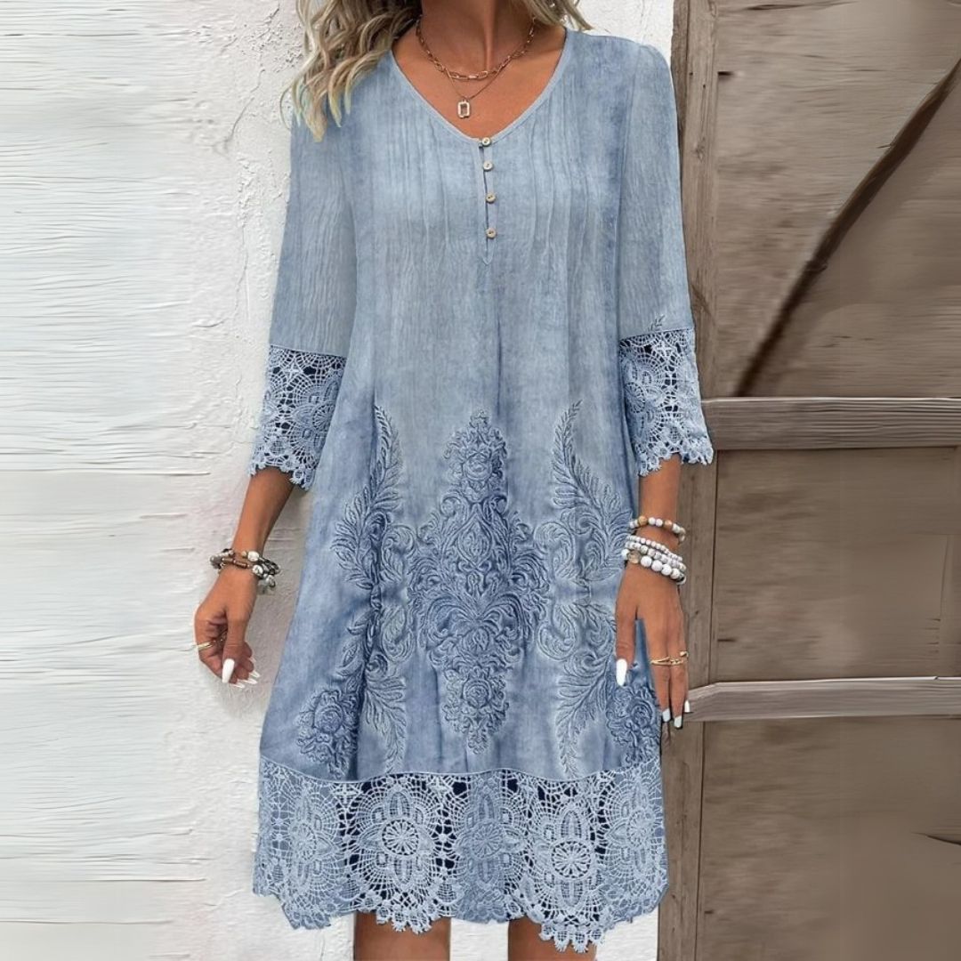 Vestido De Punto Con Botones Para Mujer - Elegancia Sofisticada