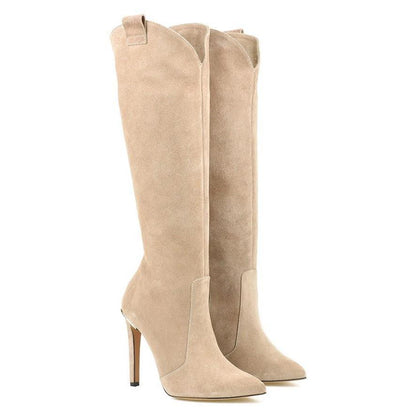Botas largas de estilo vintage para mujer con tacones altos y un diseño elegante