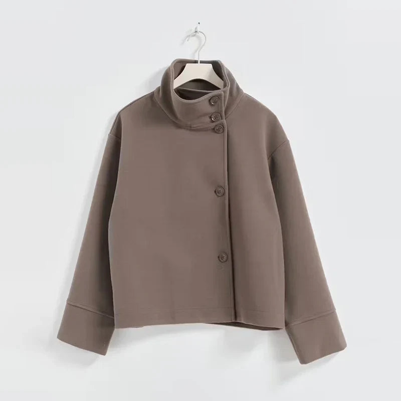 Bronte | Abrigo Entallado con Cuello Alto y Doble Botonadura para Mujer
