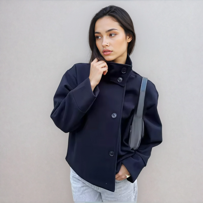 Bronte | Abrigo Entallado con Cuello Alto y Doble Botonadura para Mujer