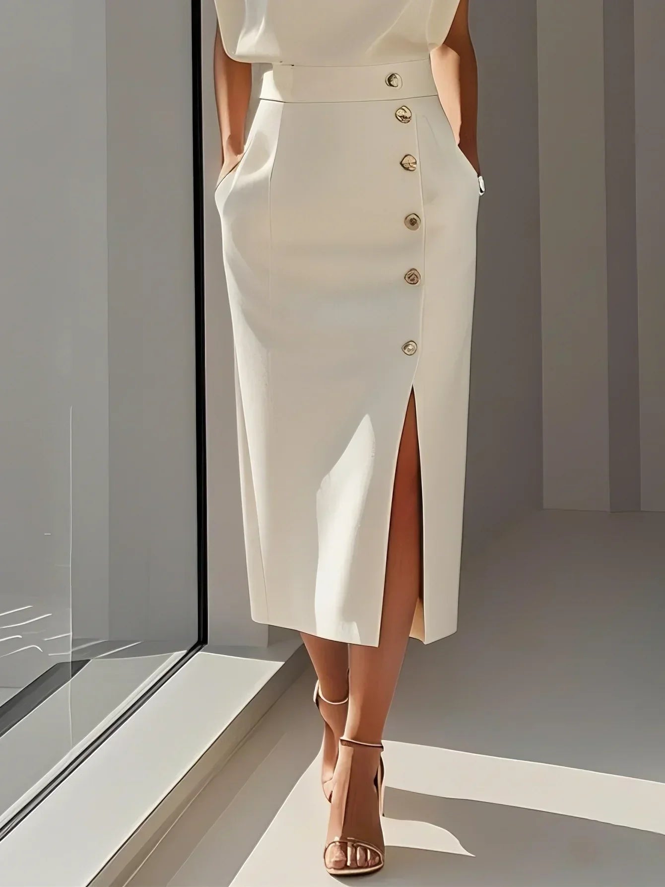 Vestido midi con toque femenino y estilo atemporal - elegante para cada día