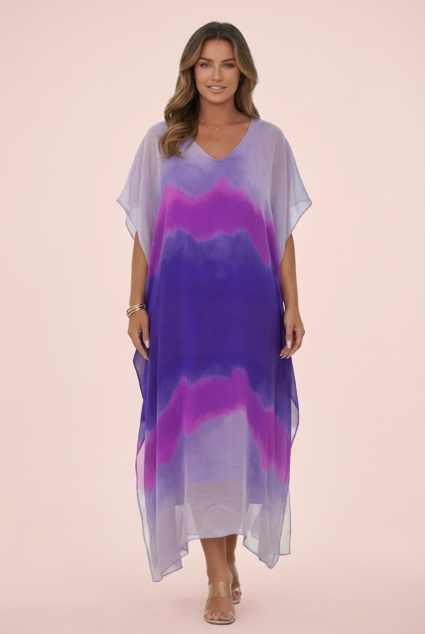 Vestido midi elegante y colorido para mujer, ligero y chic para fiesta o verano
