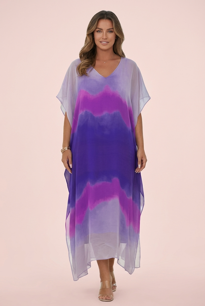 Vestido midi elegante y colorido para mujer, ligero y chic para fiesta o verano