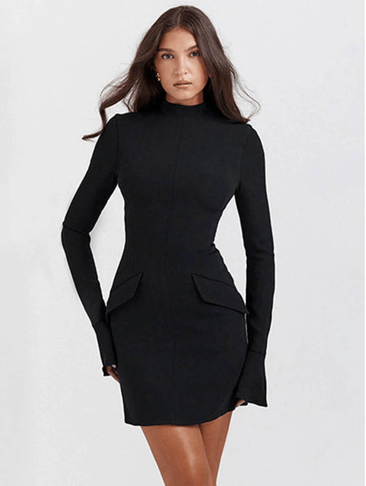 Vestido con solapas para mujer, elegante y versátil para oficina o evento