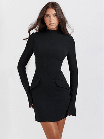 Vestido con solapas para mujer, elegante y versátil para oficina o evento