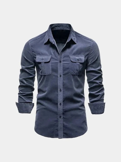 Camisa de pana para hombre, estilo casual business y versátil