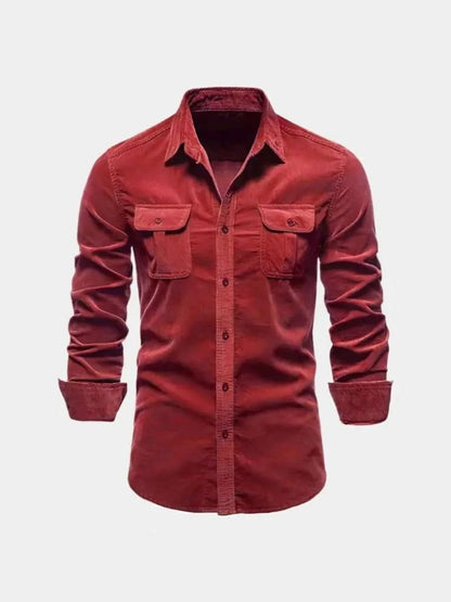 Camisa de pana para hombre, estilo casual business y versátil
