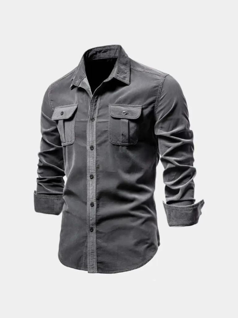 Camisa de pana para hombre, estilo casual business y versátil
