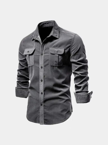 Camisa de pana para hombre, estilo casual business y versátil