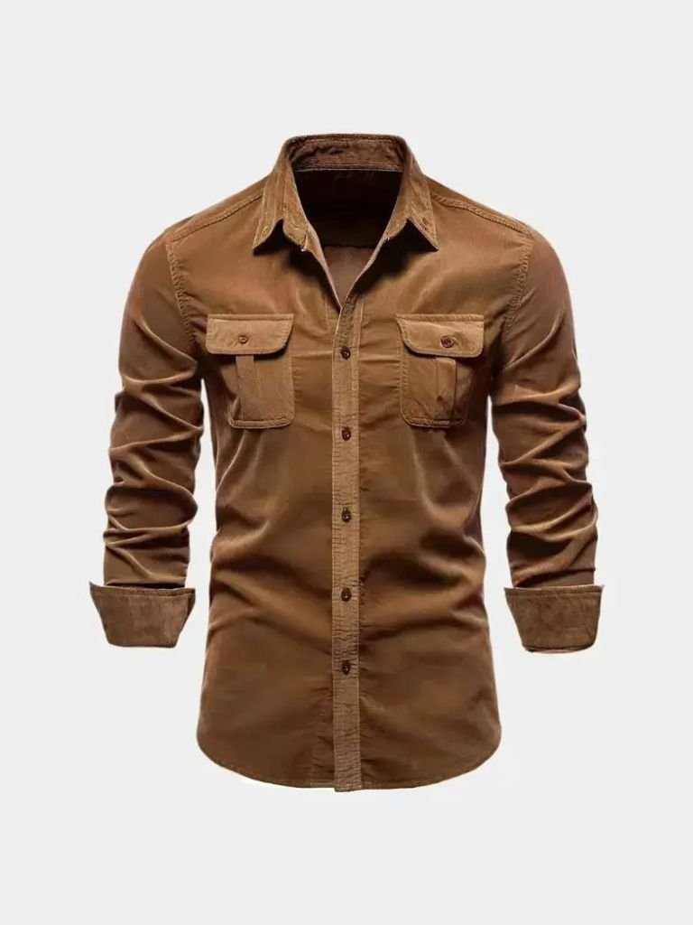 Camisa de pana para hombre, estilo casual business y versátil