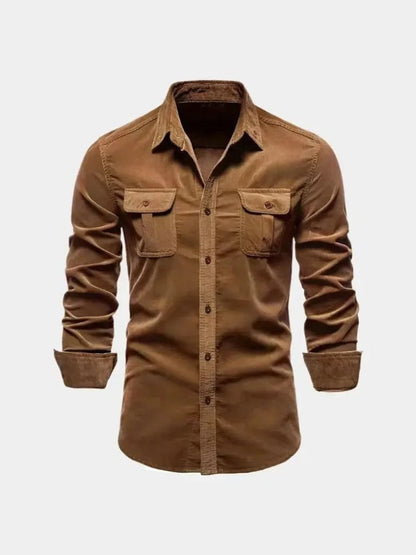 Camisa de pana para hombre, estilo casual business y versátil