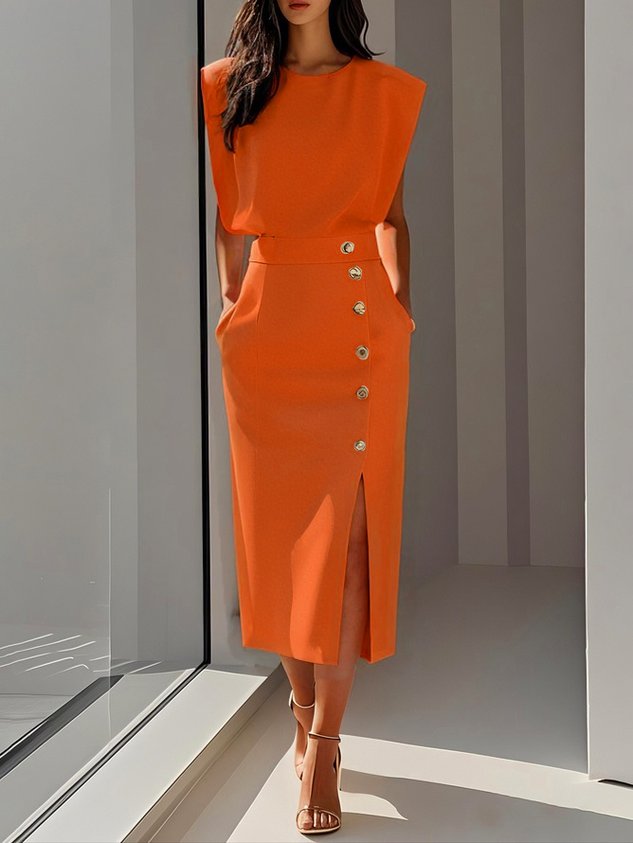 Vestido midi con toque femenino y estilo atemporal - elegante para cada día