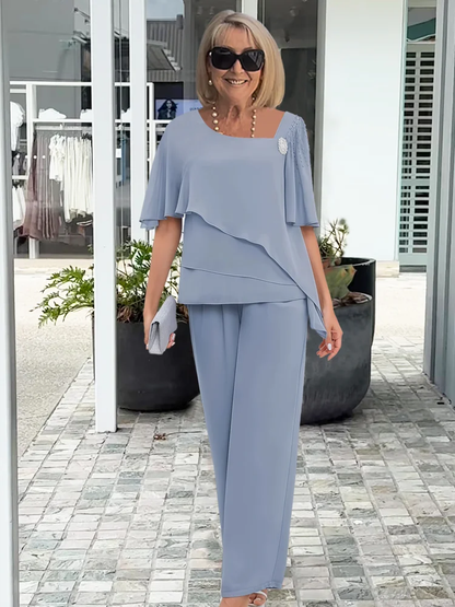 Conjunto de Dos Piezas con Pantalones de Lino | Estilo Elegante
